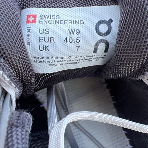 On Cloud Comfort Running Shoes Size 9 Gray Sneakers - Picture 6 of 8